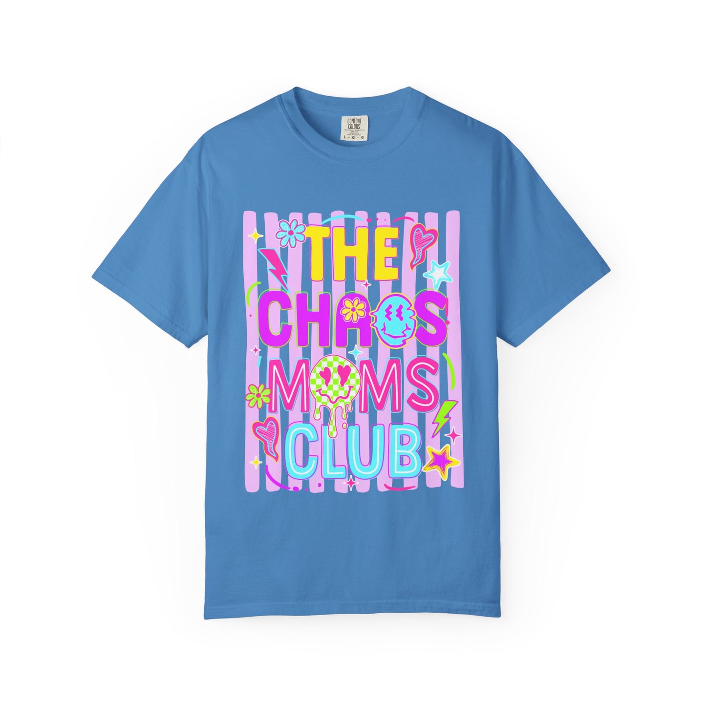 T‑Shirt — "The Chaos Moms Club" Colorful Graphic Tee for Fun, Playful Moms