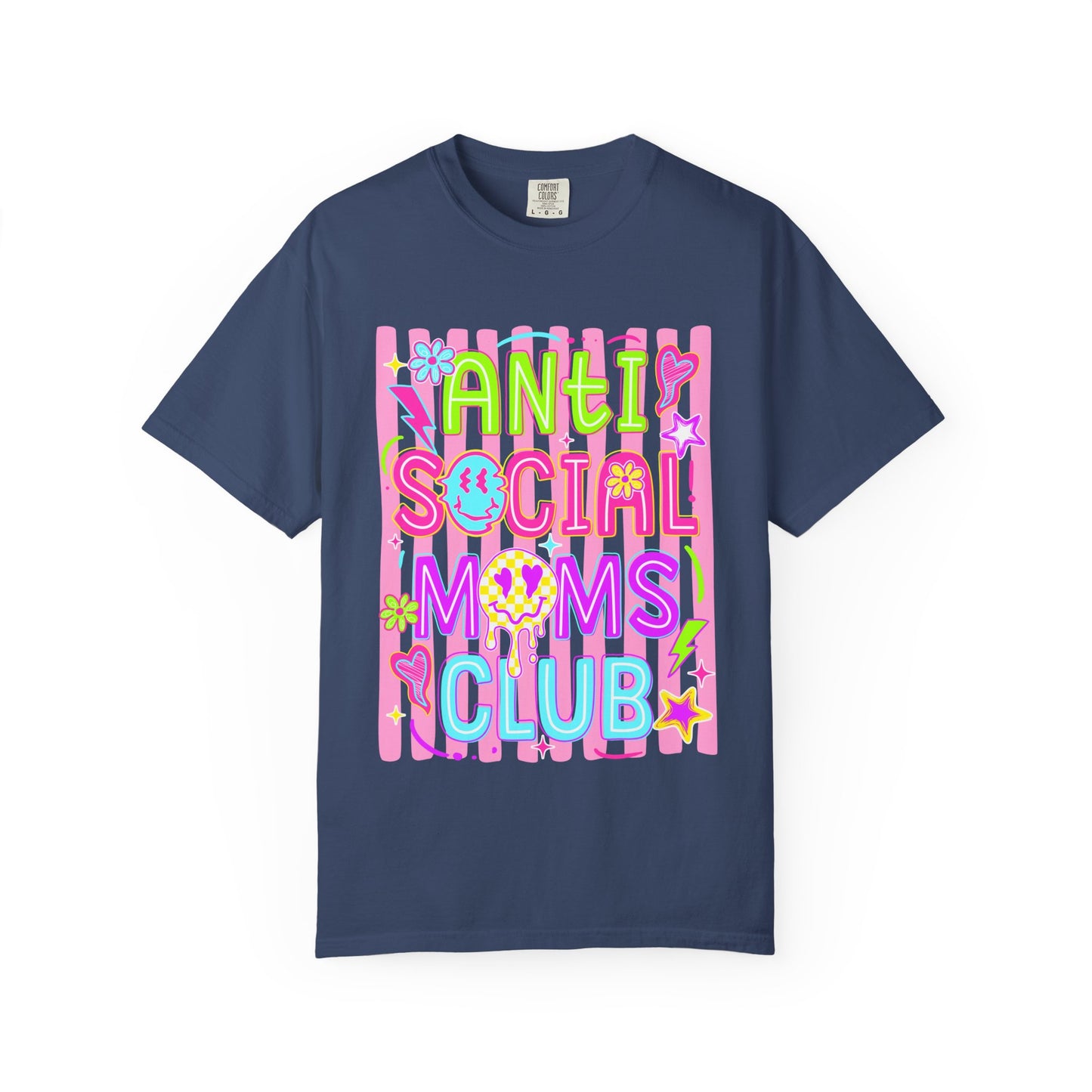 Anti Social Moms Club T-Shirt — Cute Pastel Graphic Tee for Introverted Moms