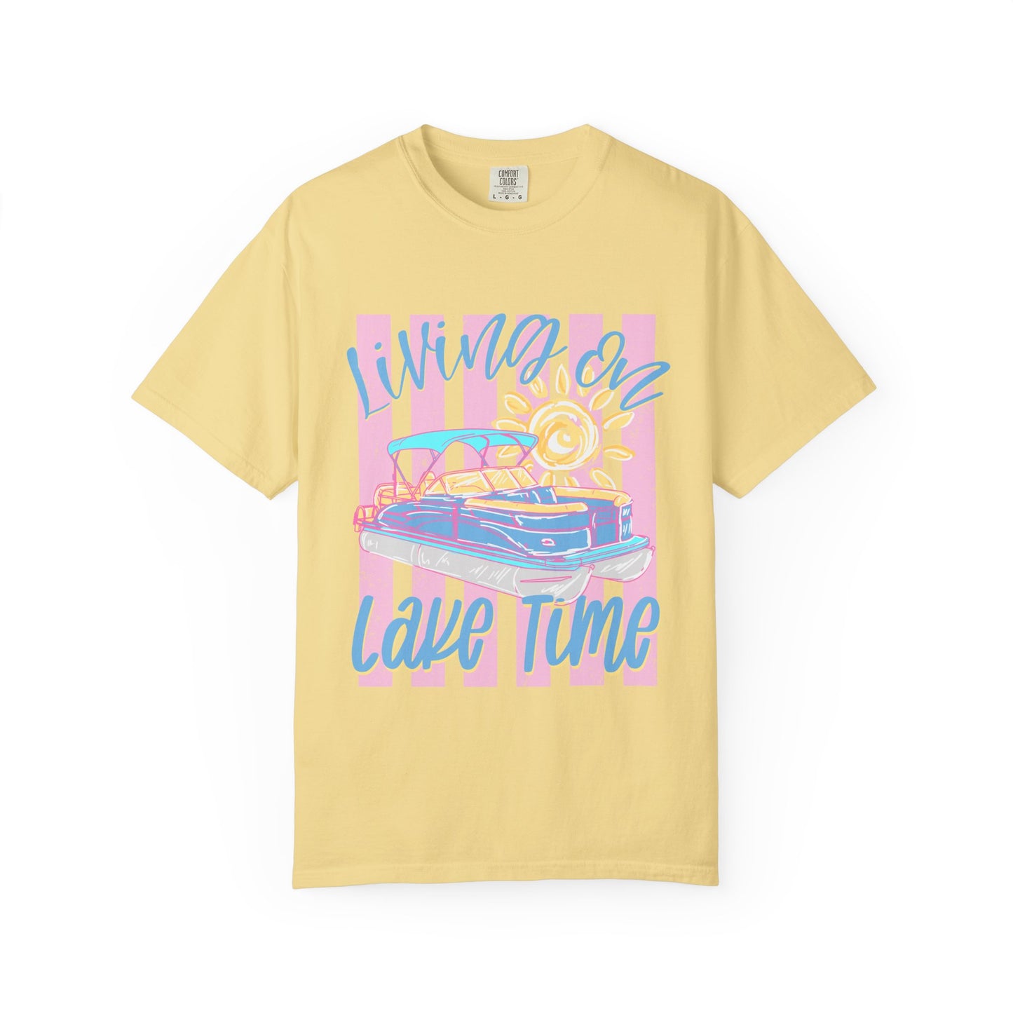 Retro Convertible 'Living on Lake Time' T-Shirt — Summer Vacation Boat Tee
