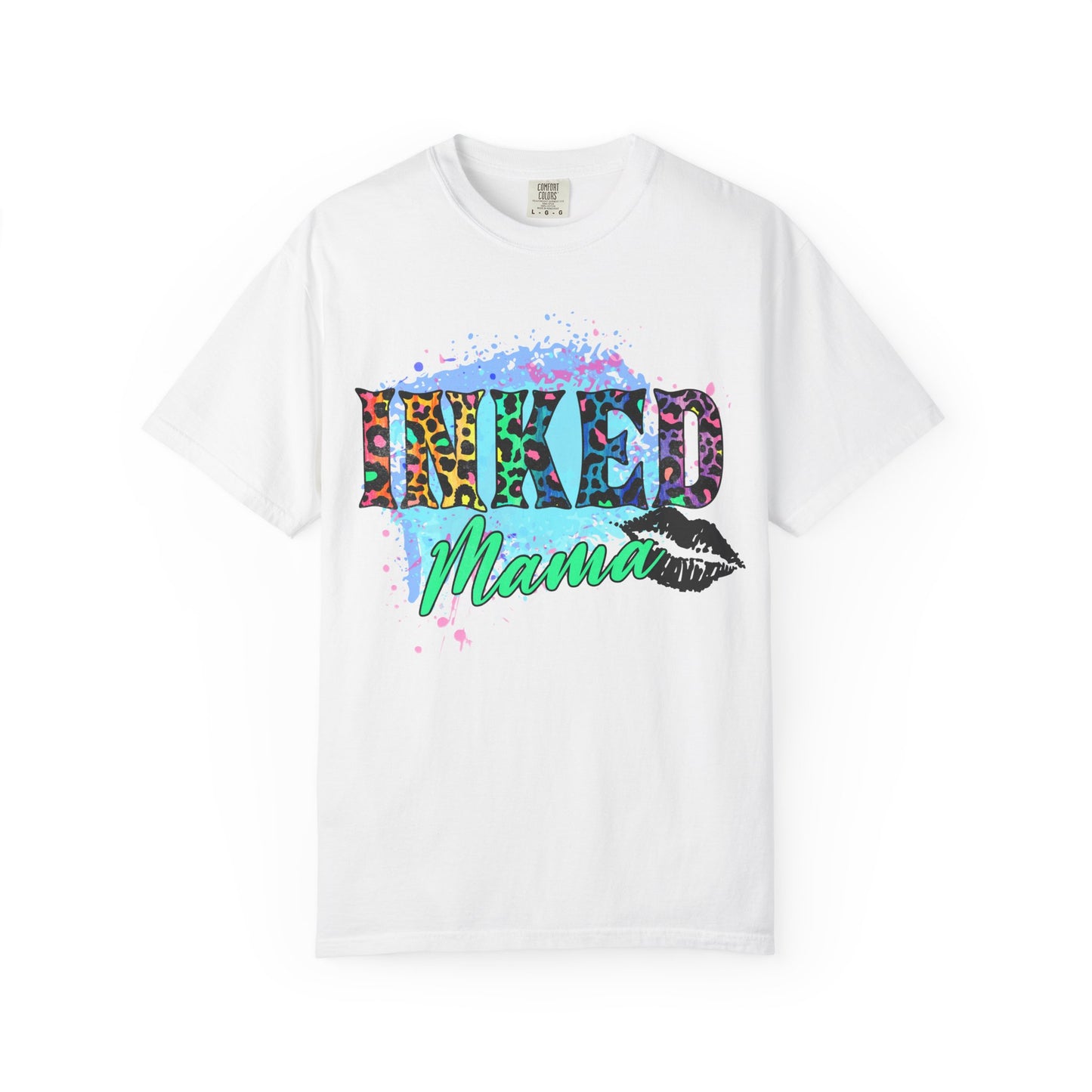 Inked Mama T‑Shirt — Colorful Leopard Print Tattoo Mom Tee