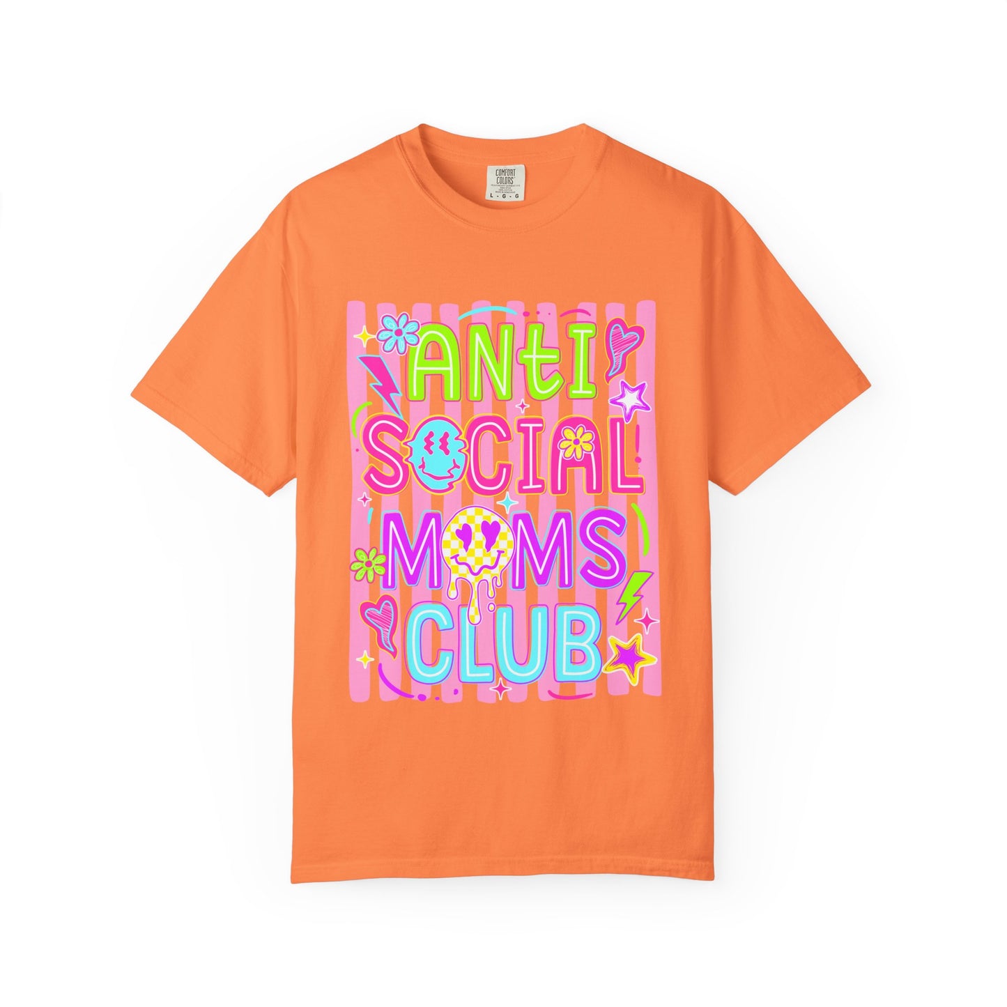 Anti Social Moms Club T-Shirt — Cute Pastel Graphic Tee for Introverted Moms