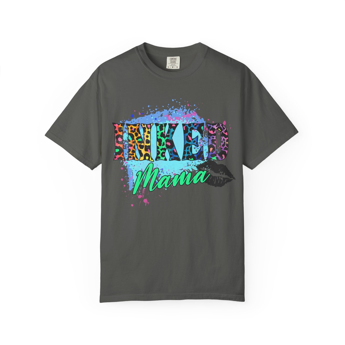 Inked Mama T‑Shirt — Colorful Leopard Print Tattoo Mom Tee