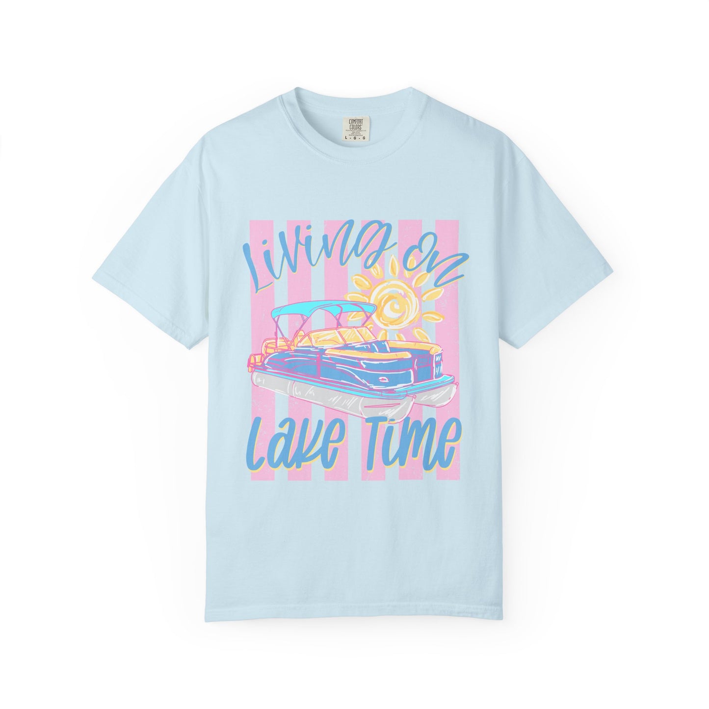 Retro Convertible 'Living on Lake Time' T-Shirt — Summer Vacation Boat Tee