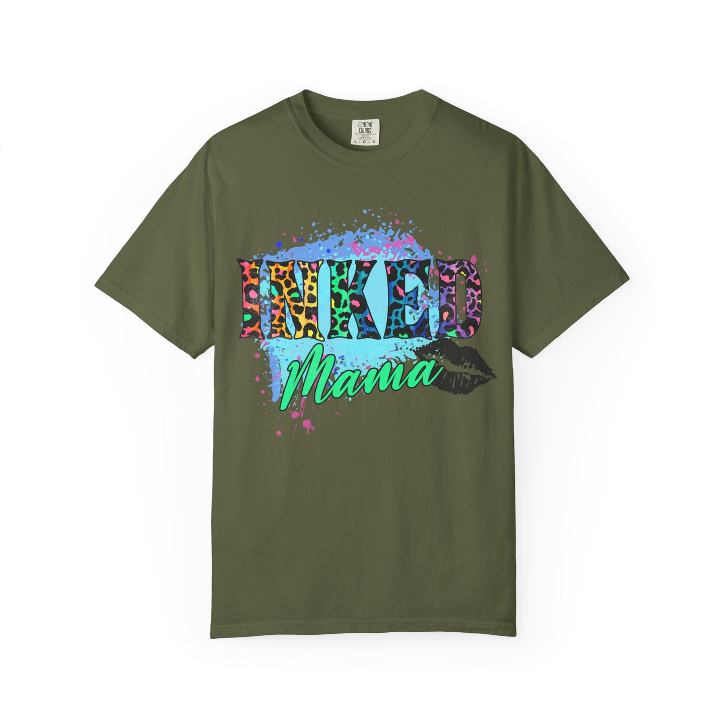 Inked Mama T‑Shirt — Colorful Leopard Print Tattoo Mom Tee