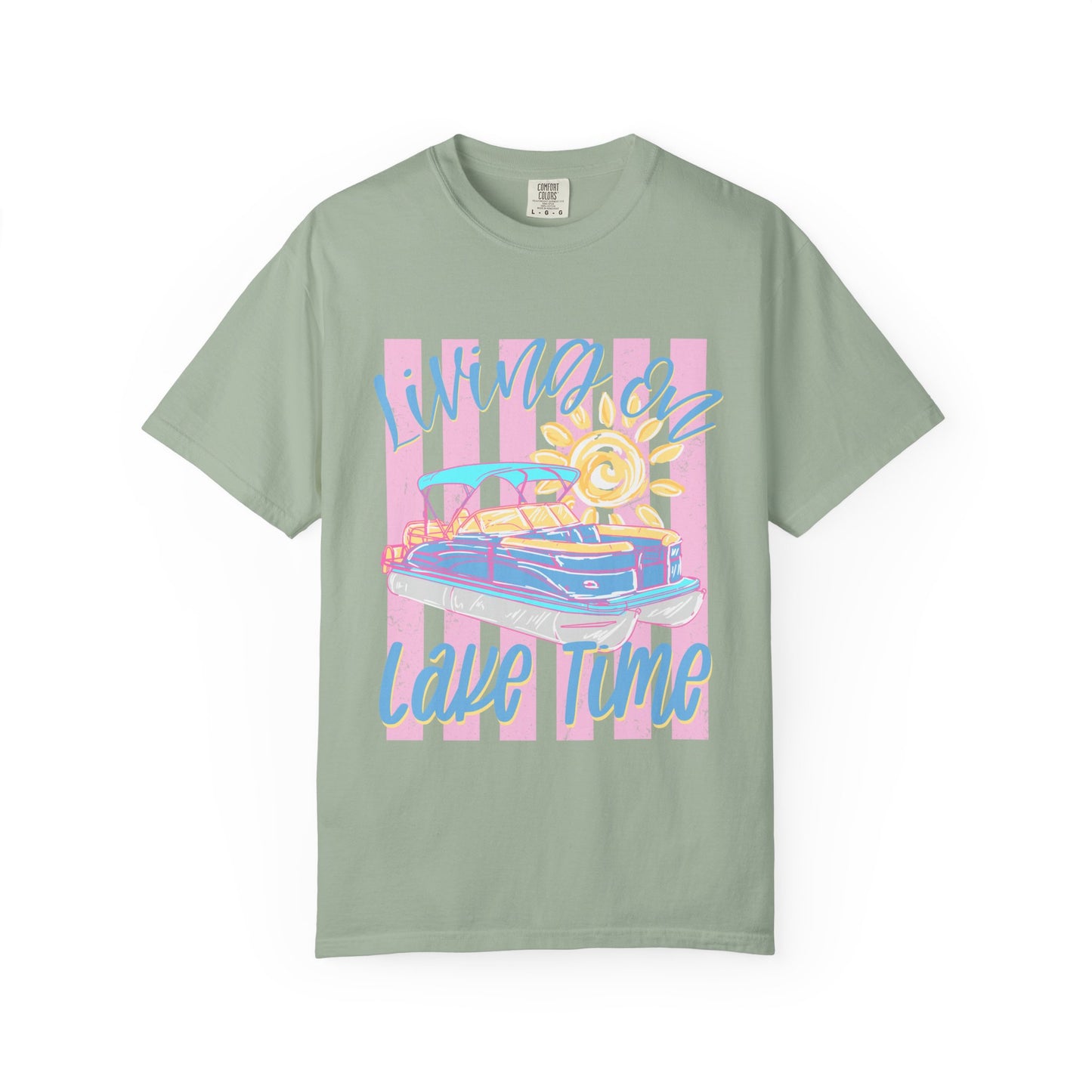 Retro Convertible 'Living on Lake Time' T-Shirt — Summer Vacation Boat Tee