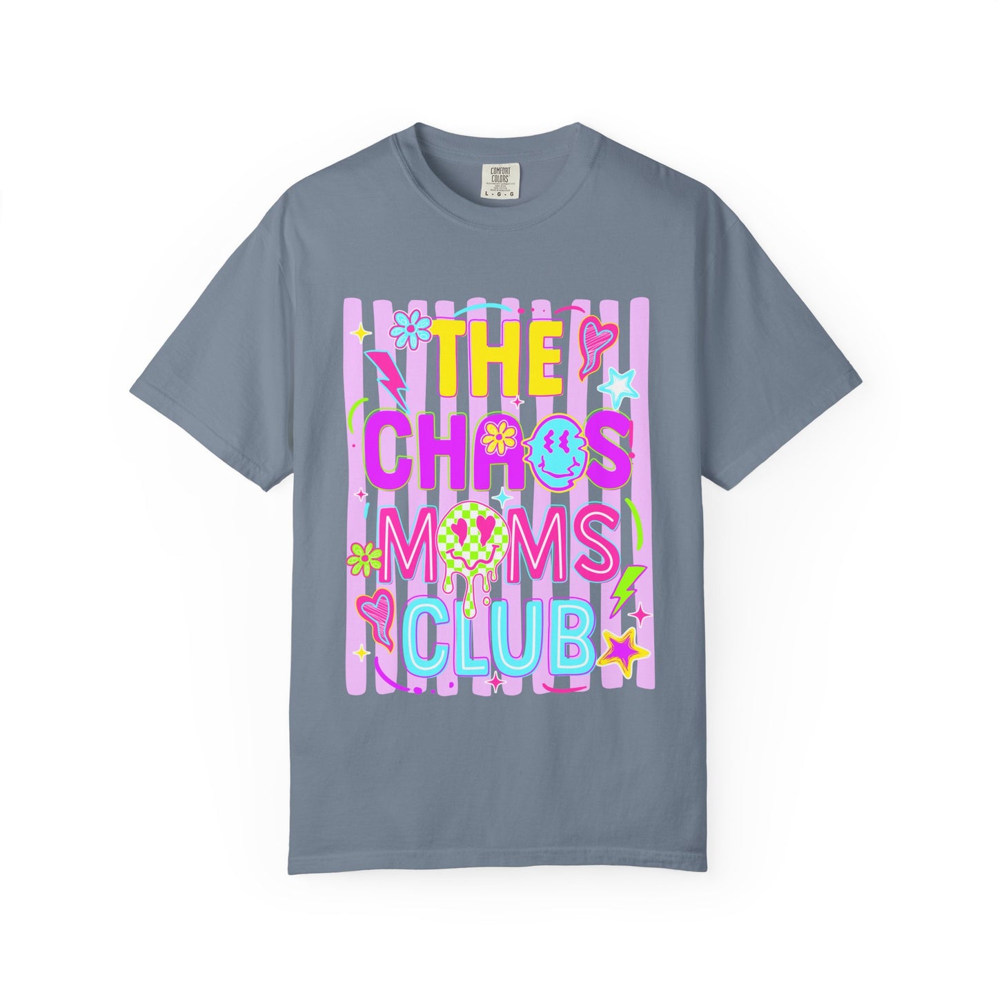 T‑Shirt — "The Chaos Moms Club" Colorful Graphic Tee for Fun, Playful Moms