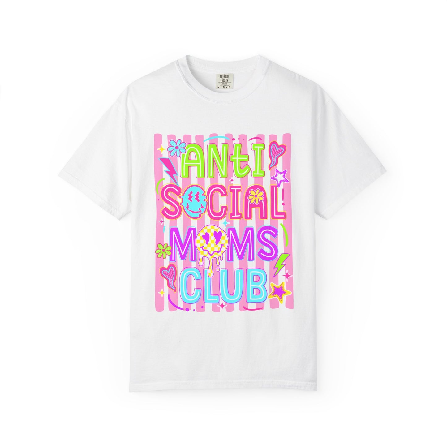Anti Social Moms Club T-Shirt — Cute Pastel Graphic Tee for Introverted Moms
