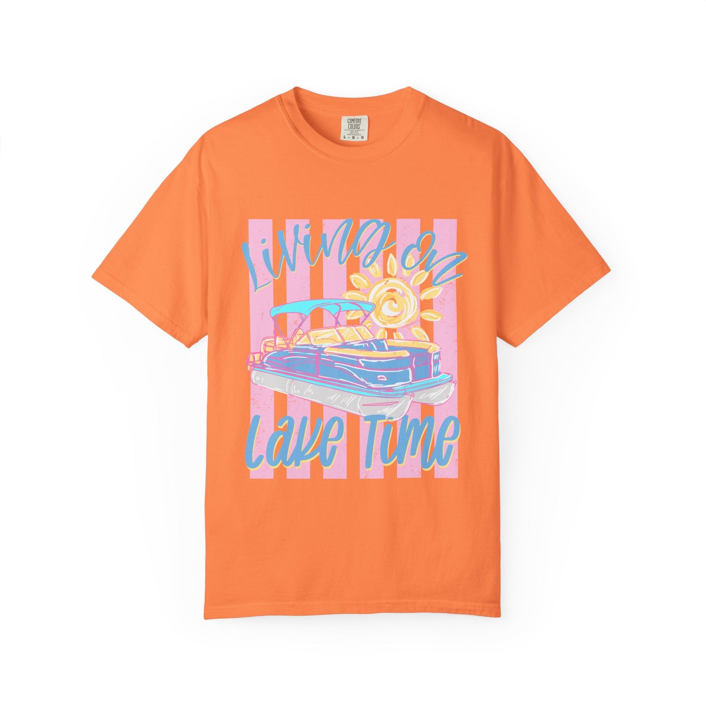 Retro Convertible 'Living on Lake Time' T-Shirt — Summer Vacation Boat Tee
