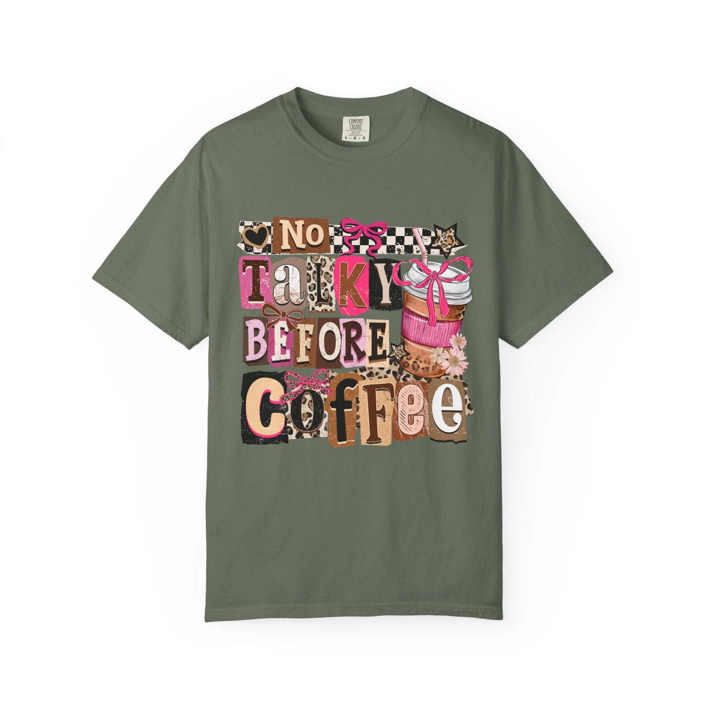 No Talky Before Coffee T-Shirt — Cute Coffee Graphic Tee for Coffee Lovers