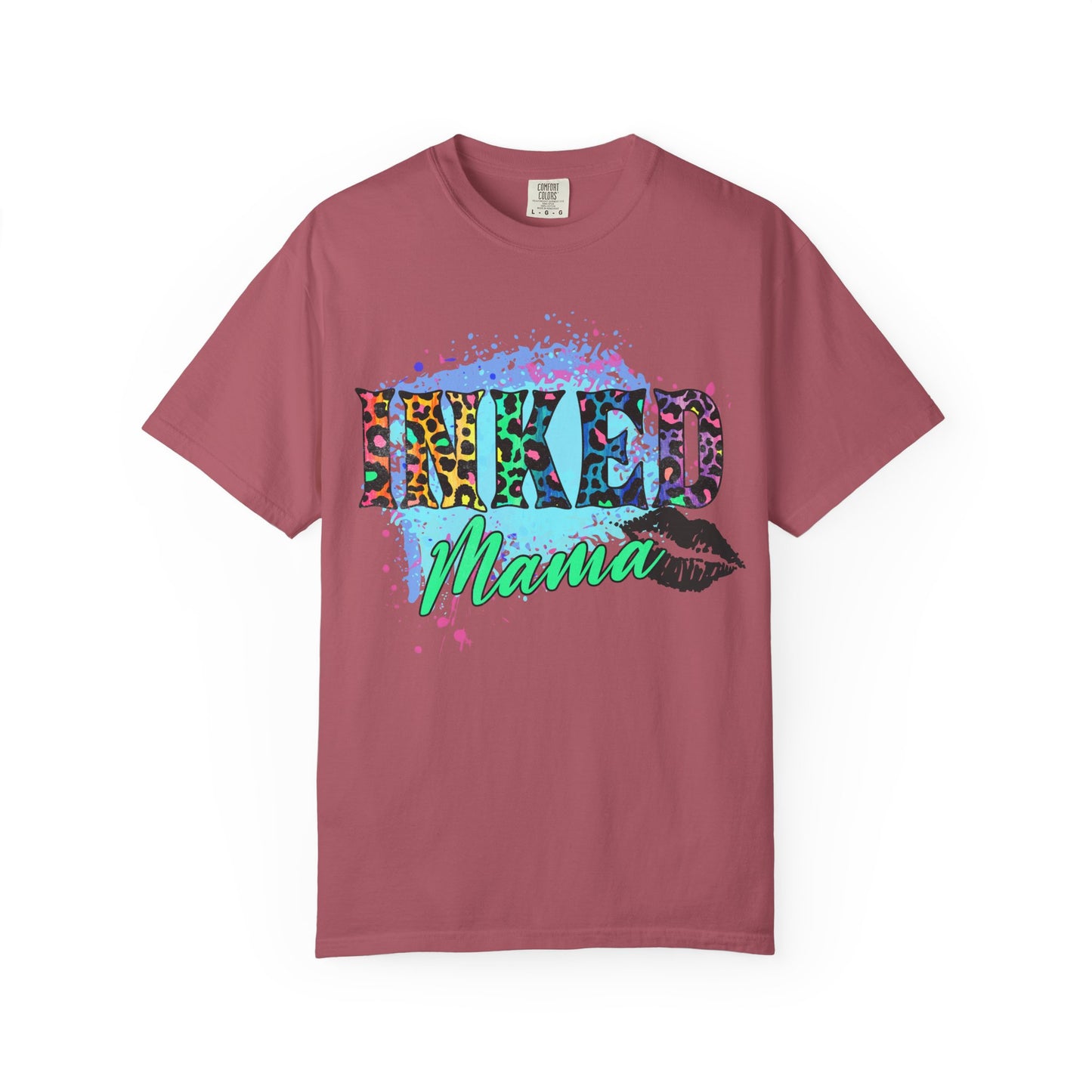 Inked Mama T‑Shirt — Colorful Leopard Print Tattoo Mom Tee