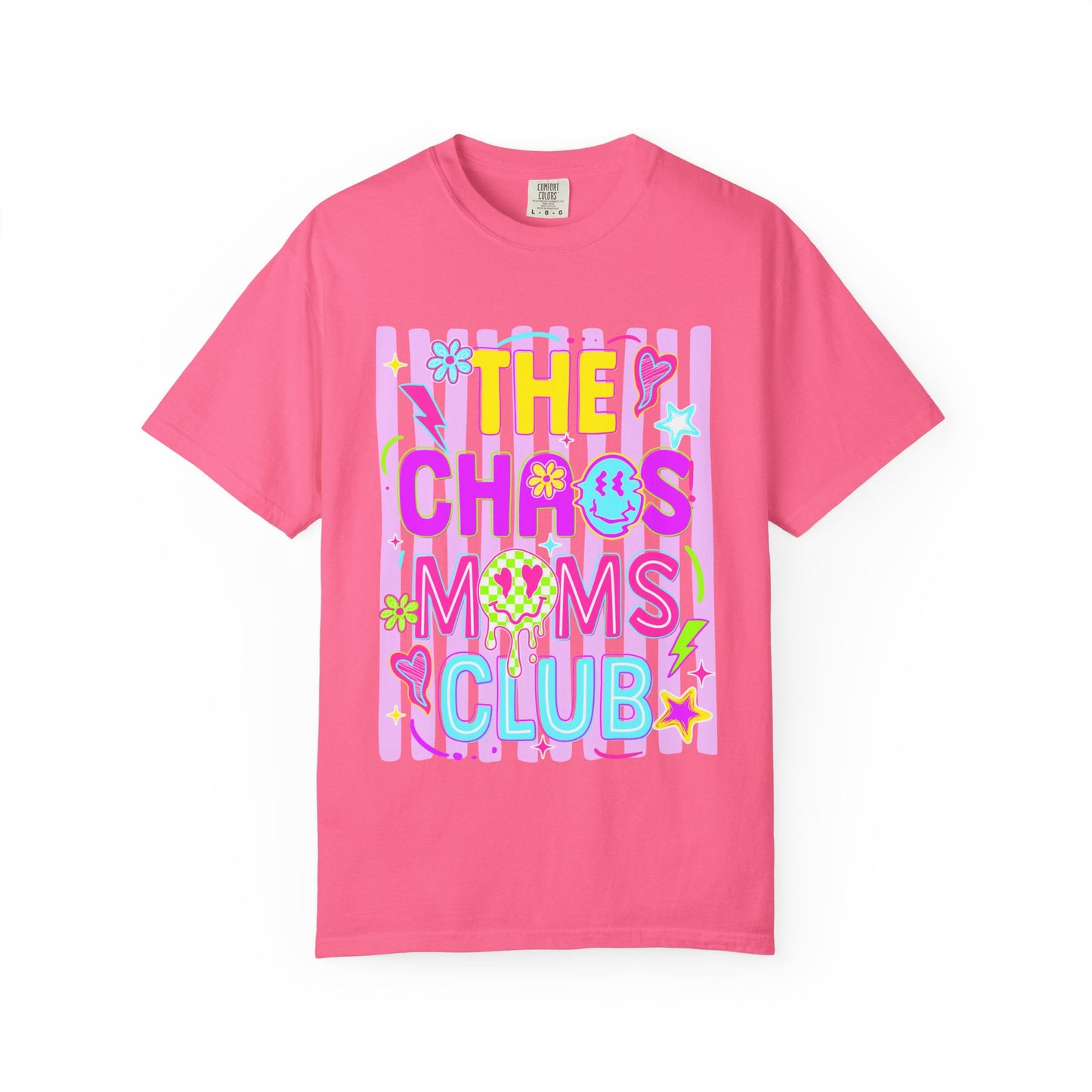 T‑Shirt — "The Chaos Moms Club" Colorful Graphic Tee for Fun, Playful Moms