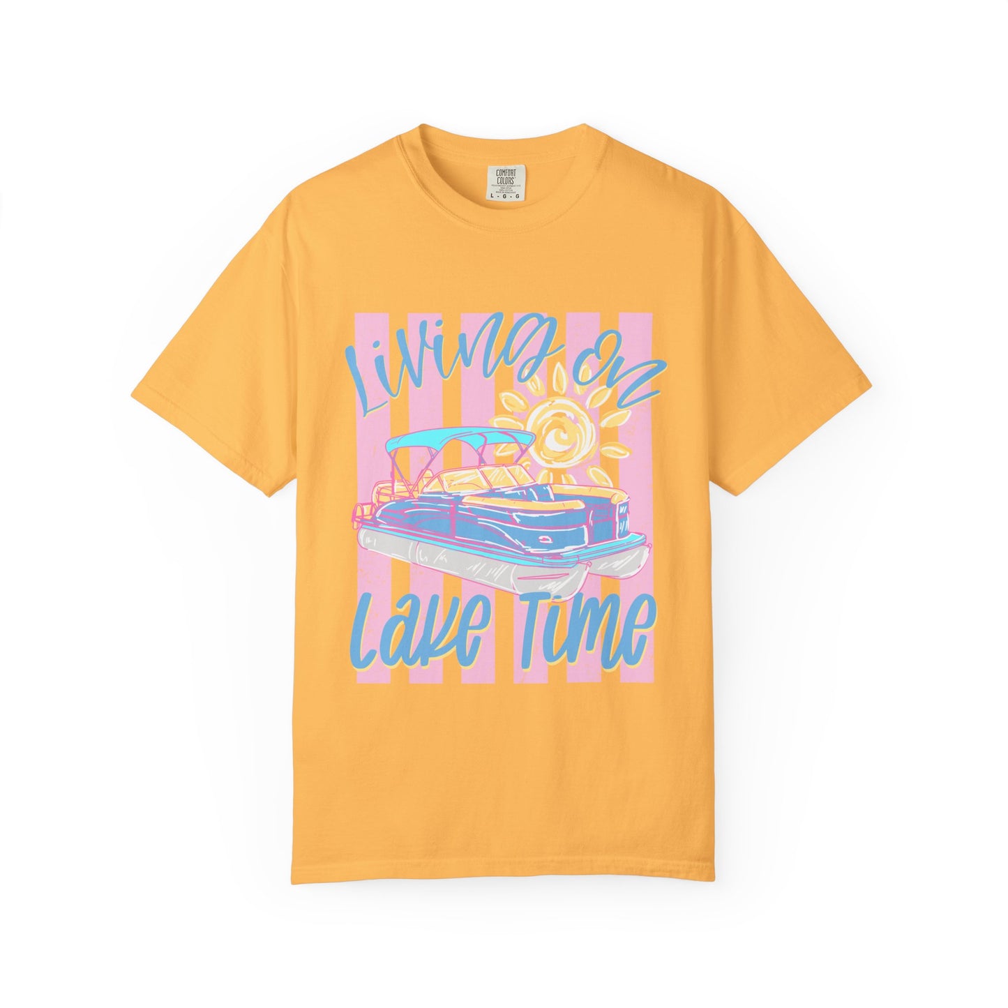 Retro Convertible 'Living on Lake Time' T-Shirt — Summer Vacation Boat Tee