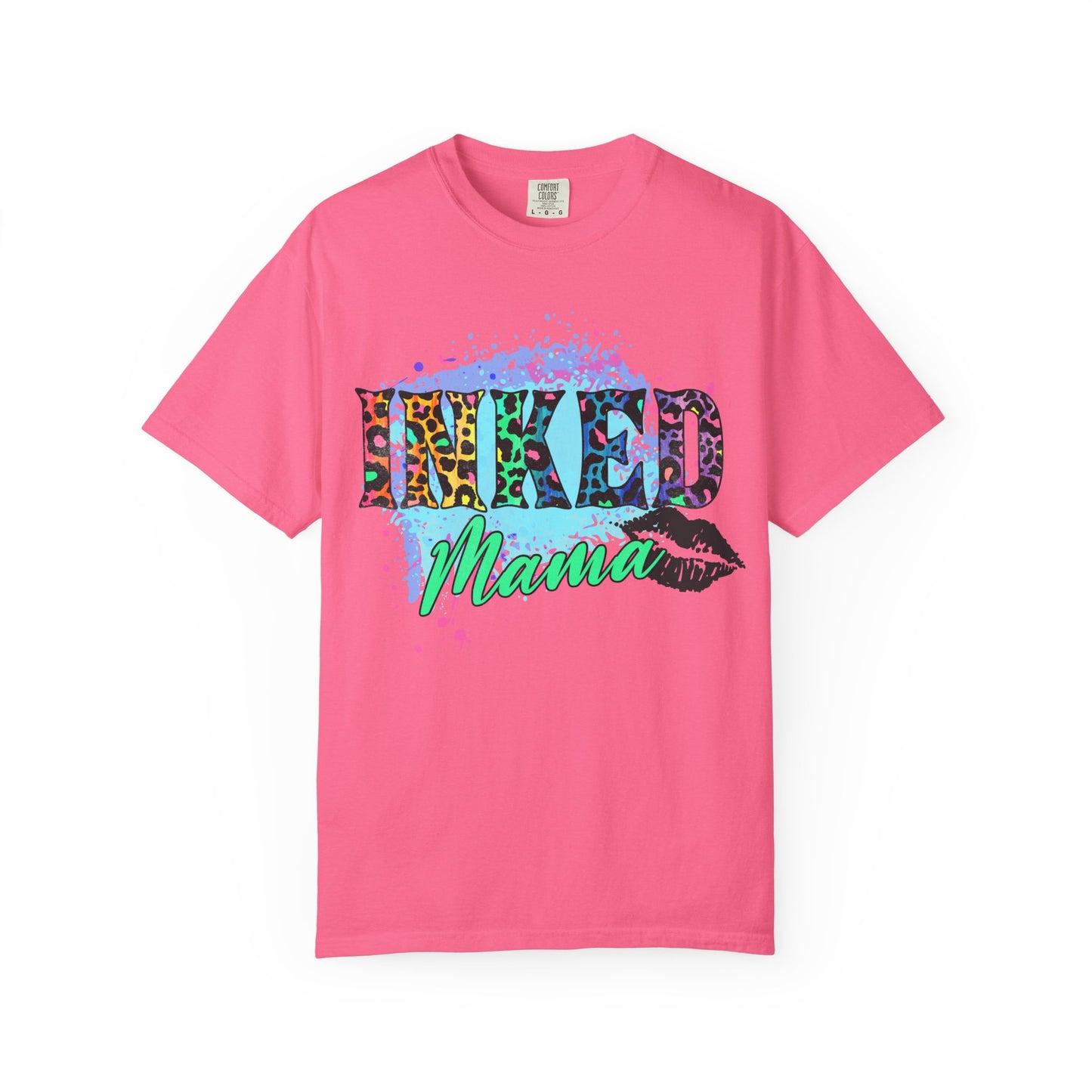 Inked Mama T‑Shirt — Colorful Leopard Print Tattoo Mom Tee