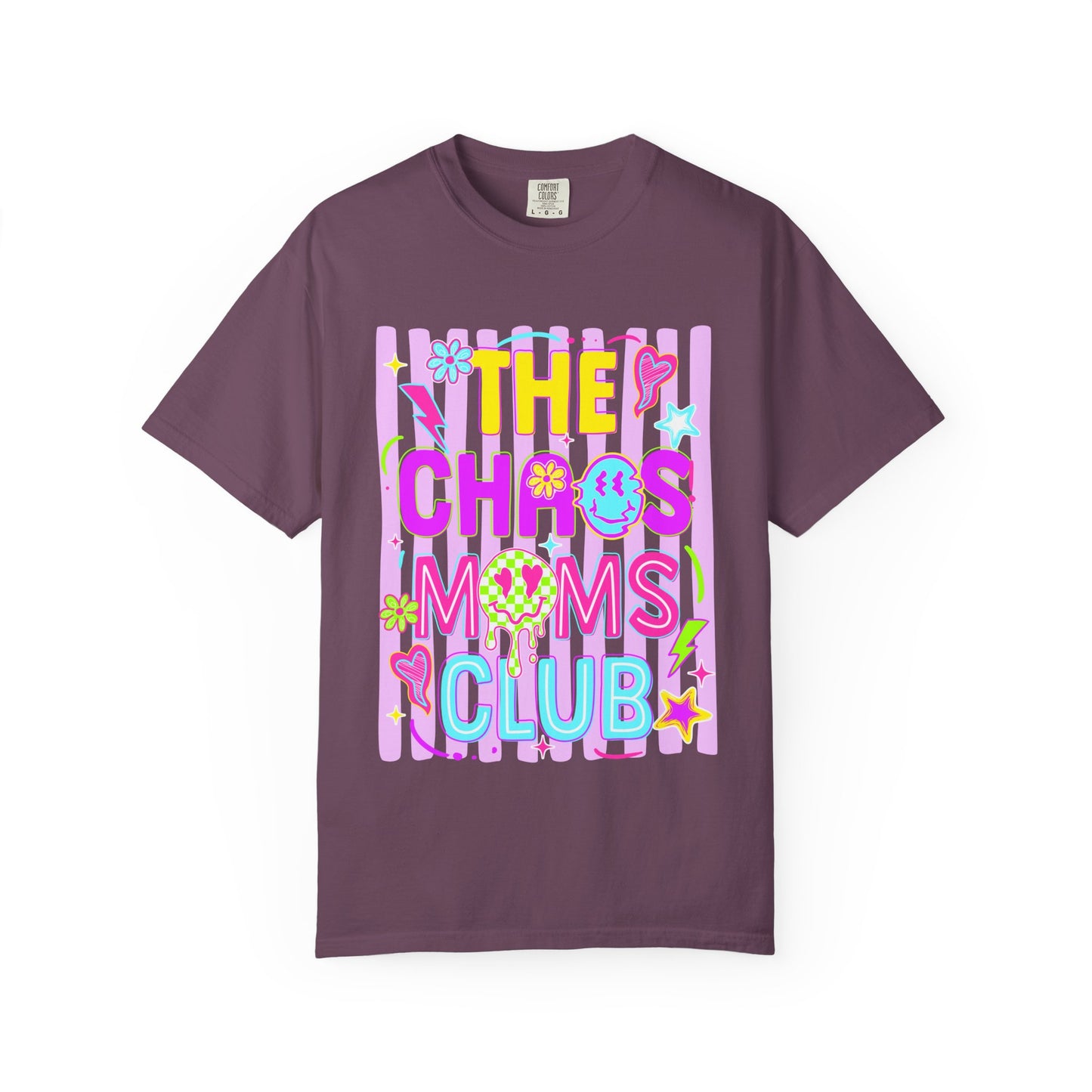 T‑Shirt — "The Chaos Moms Club" Colorful Graphic Tee for Fun, Playful Moms